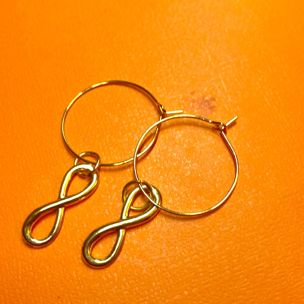 Infinity Gold plated Earrings with easy clasp